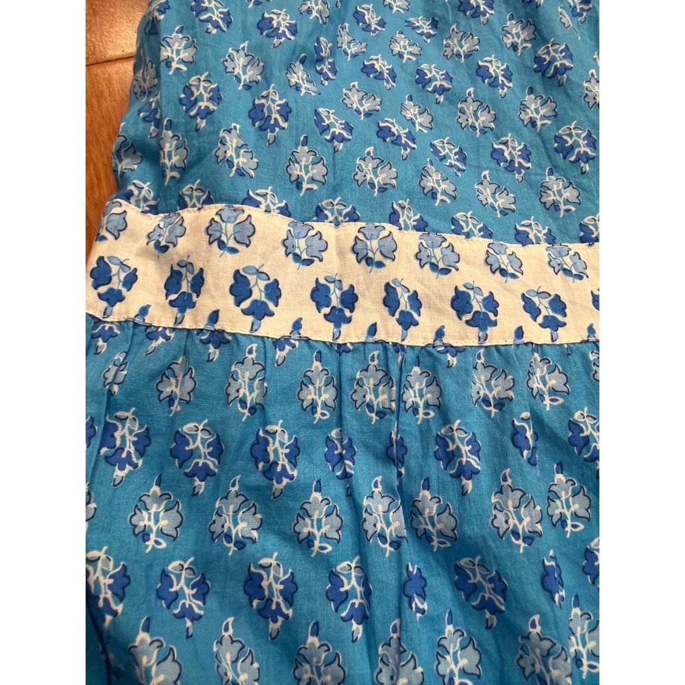 NWT J Crew Blue White Print Smocked Tiered Midi Dress Size 20 - Picture 10 of 12
